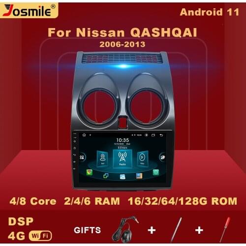 4GB 2 din Android 11 Car GPS For Nissan Qashqai J10 2006 2007 2008 2009 -2013 Multimedia Radio V1 AI Voice Control dvd Carplay