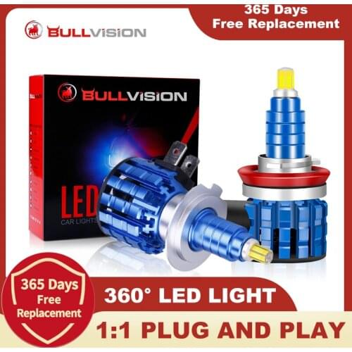H7 LED Car Headlight Mini Size Bulbs H8 H11 9005 HB3 9006 HB4 LED 6000K H4 Hi/Lo Beam 360 Degree Light Plug and play Fog lamp