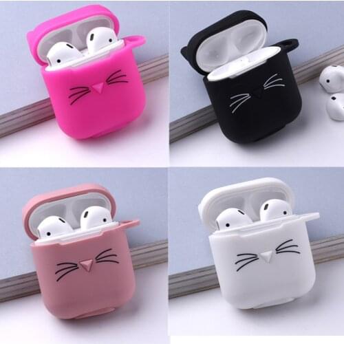 Cute Cat Wireless Earphone Case for Apple AirPods Silicone Charging Headphones Storage Bags for Airpods Protective Covers