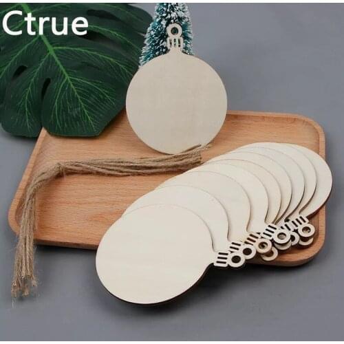 10pcs Wooden tag With Hole Rope Scrapbooking Hobby DIY Craft Photo Props Rustic Wedding table decoration Centerpieces