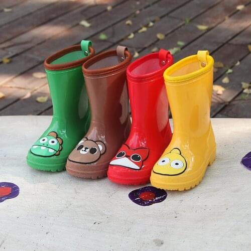 Childrens Rain Shoes Boys and Girls Middle Tube Rain Boots Childrens Water Shoes Baby Rubber Shoes Cartoon