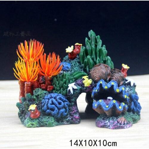 Background scenery packages aquarium landscaping conch shell resin rockery fake tree plants