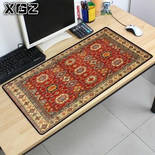 XGZ Gaming Mouse Pad Persian Style Pattern Black Seam Animal Group Computer Notebook Desk Mat Game Accessories Mouse Pad