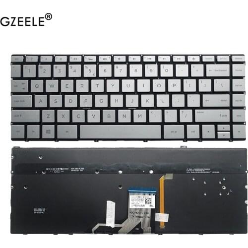 US laptop keyboard for HP Spectre 13-AG 13-AD 13-AH 13-AE 13-BF 13-AF with backlit silver color