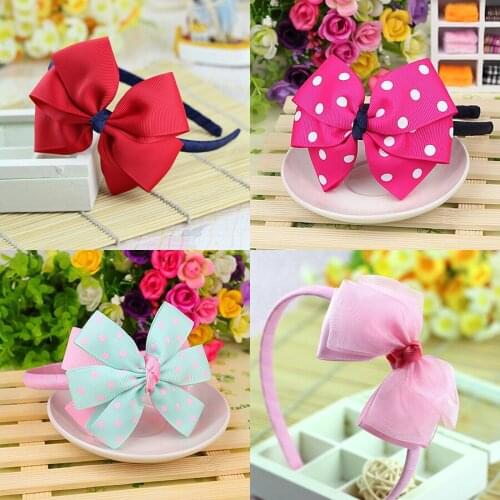 Cute Grosgrain Ribbon Bows Baby Toddler Hairbands Kids Headbands Children Hair Hoop Boutique Hair Accessories For Girls Headwear