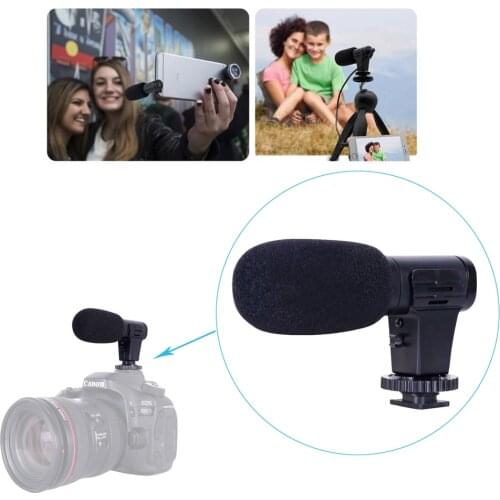 Mini Shotgun Video Microphone Portable Interview Recording Condenser Microphone for Phone PC Computer Nikon Sony DSLR Camera Mic