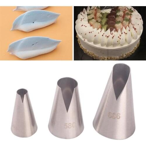 3pcs Flower Icing Piping Tips Nozzle Cake Cupcake Decorating Pastry Tool Stainless Steel Flower Tips Dessert Decorator