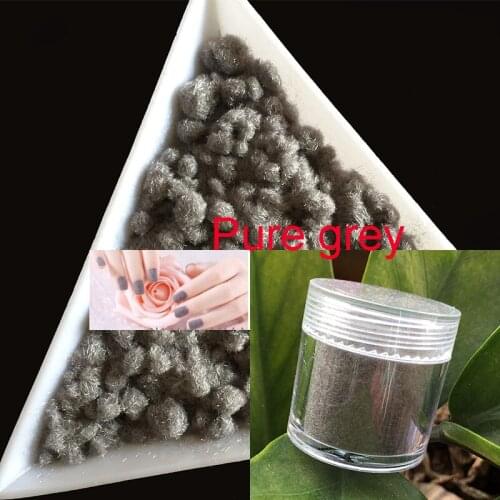 10ml/bottle 3D Nail Art Glitter Pure grey Nail Decoration Fuzzy Flocking Manicure Velvet Powder Nylon Powder For Nail Tips 2421