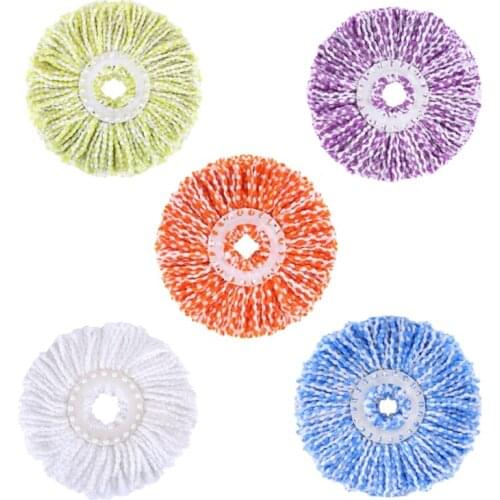 2021 New 5 Pcs Rotating Mop Head Pads Replacement Microfiber Spin Mop Head Refills Round Cloth Rag Household Cleaning Tool