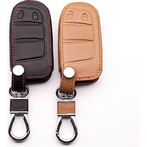 New Genuine Leather Key Cover for Jeep Chiconno Free Light Freelander Guide for Fiat Key Remote Control Case keys accessories