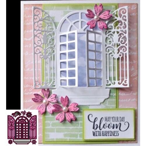 New flower switch window Metal Cutting Dies Decorative Scrapbooking Steel Craft Die Cut Embossing Paper Cards Stencils