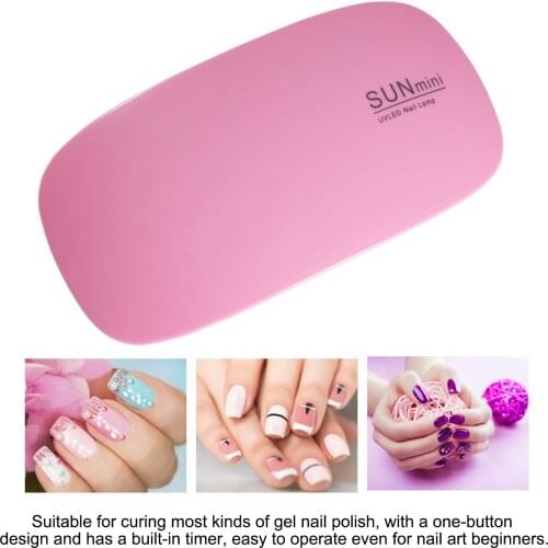Portable UV LED Nail Dryer 6W Nail Lamp Curing Lamp Mouse Nail Curing Light with USB Cable 45s/ 60s for Gel Nail Polish