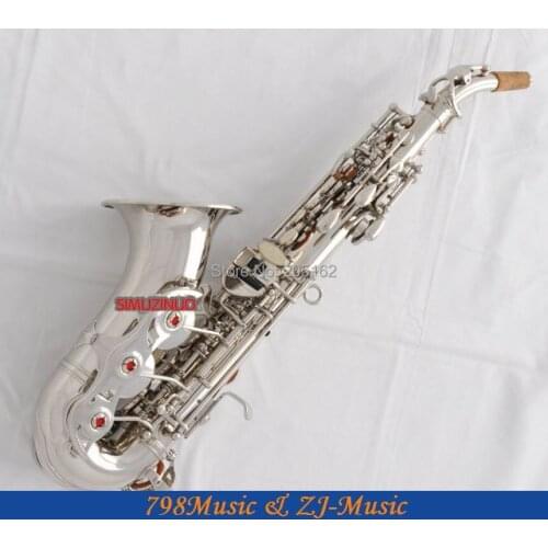 Silver Plated Curved Soprano Saxophone Bb key to High F key