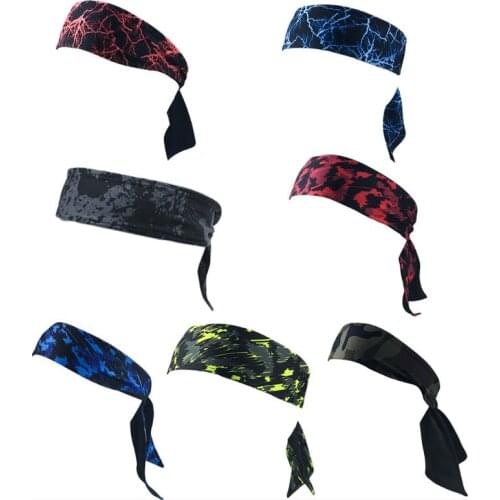 Unisex Outdoor Sport Head Ties Graffiti Sketch Printed Absorbent Yoga Sweatband X5XA