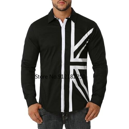 Fashion Patchwork Long Sleeve Cotton Shirt Men Western Cowboy Shirts 2021 Autumn New Slim Fit Business Work Casual Shirt Male