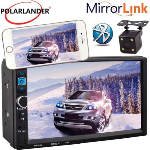 With Camera GPS Touch Screen 2Din Bluetooth Stereo fast shipping 7" MP5 Player Navigation Car Radio high quality