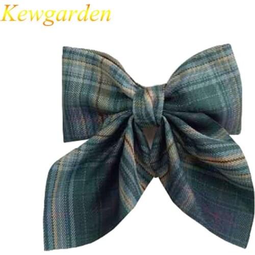Kewgarden Bow-tied hairpin girls plaid hairpin children baby gifts baby girl headbands 10pcs