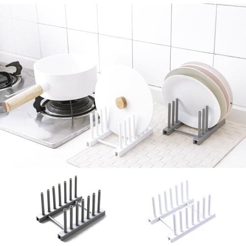 Detachable Pot Lid Plastic Tray Spoon Holder Shelf Cooking Dish Rack Pan Cover Stand Kitchen Accessories Organizer