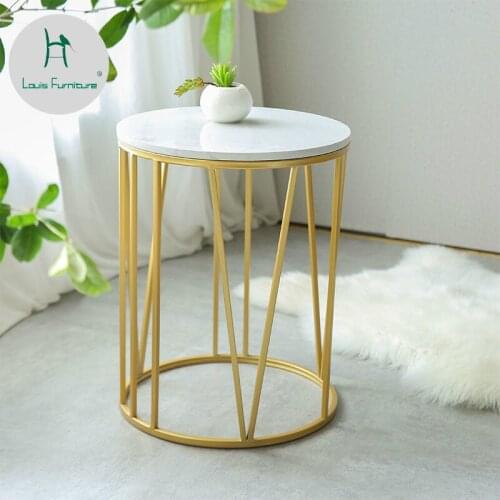 Louis Fashion Coffee Tables Nordic Marble Simple Modern Small Apartment Living Room Creative Iron Art