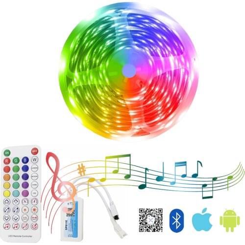 1-5m WS2812B Led Strip Light WS2812 RGB IndividuaIIy Addressable Light SP611E Bluetooth Music App IR Controller DC 5V