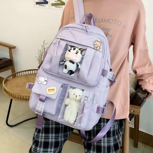 2021 Nylon Waterproof Kawaii Womens backpack Fashion School Backpack for girls Shoulder bag Cute backpack women NEW Womens bag