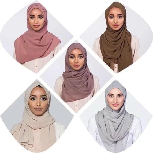 Women High Quality Bubble Chiffon scarf,muslim hijab,Solid Color Instant Shawls,Beach Hijab Foulard Muslim Scarves in 30 colors