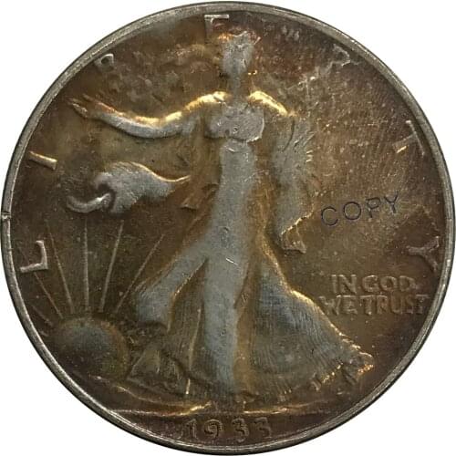 1933 United States Walking Liberty Half Dollar Cupronickel Plated Silver Collectibles Copy Coin