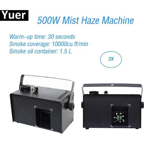 2Pcs/Lot 500W Mist Haze Machine Party Club Bar DMX512 Control LED fogger DJ Disco Light Stage Christmas Decoration Smoke Machine