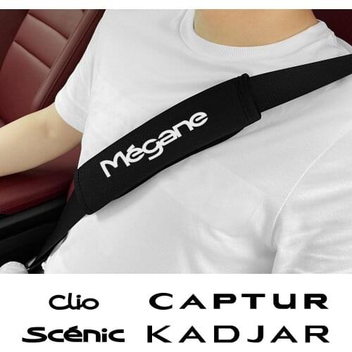 2pcs Car Seat Safety Belt Cover Soft Shoulder Guard Breathable Cushion For Renault Megane Clio Captur Kadjar Scenic Laguna Zoe