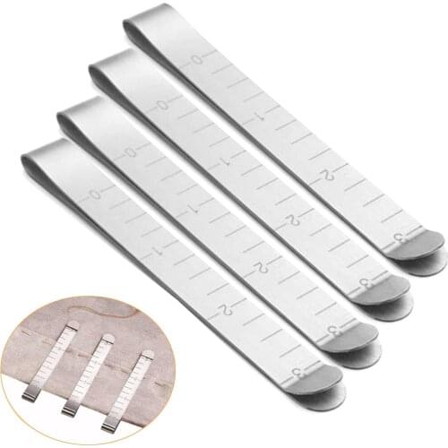 20Pcs Stainless Steel Measuring Ruler Metal Hemming Clips Sewing Crimping Clip For DIY Sewing & Stitching Pinning Marking