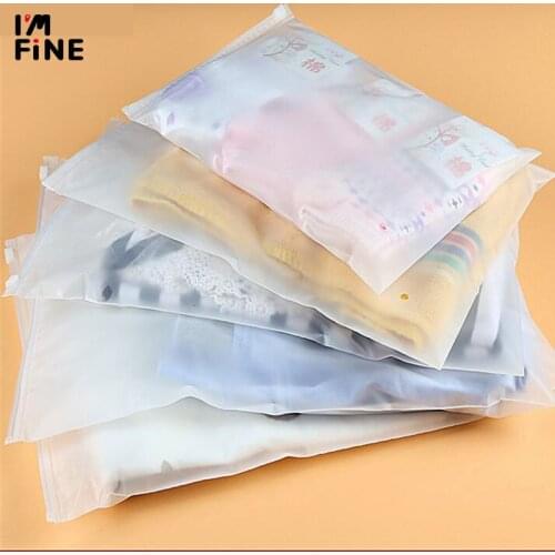 20 pieces double thick Ziplock Plastic Bags For Clothes Shopping Bags Transparent Zip Lock Clothes Packaging Bags With Zip Lock