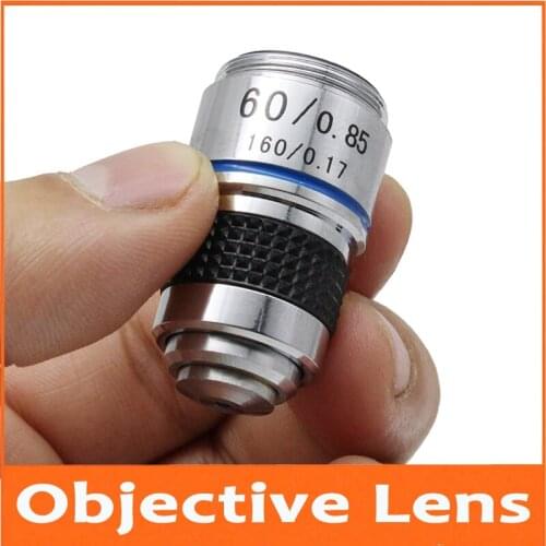 60x L=185 Biological Microscope Objective Lens for 160/0.17 with Spring Mounted for School Lab Eductional Student Use