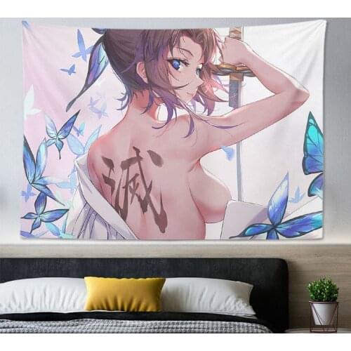 Anime Demon Slayer Blade Background Cloth Nidou Tanjiro Wall Cloth Room Bedside Tapestry Bedroom Wall Decoration Cloth