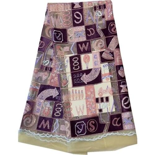 Velvet Lace African Lace Fabric 2021 High Quality Nigerian Embroidery Tulle Lace Sequence French Net Wedding Lace Fabric wy69-81