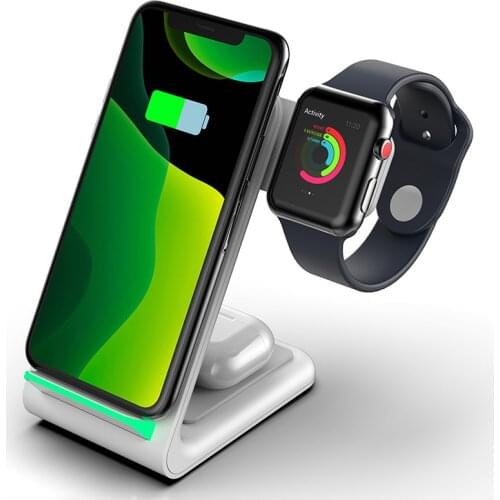 15W Fast Charge 3 In 1 Wireless Charger For Iphone 12/12 Pro Charge Dock For Apple Watch 6/5 Wireless Charge Pad For Airpods Pro