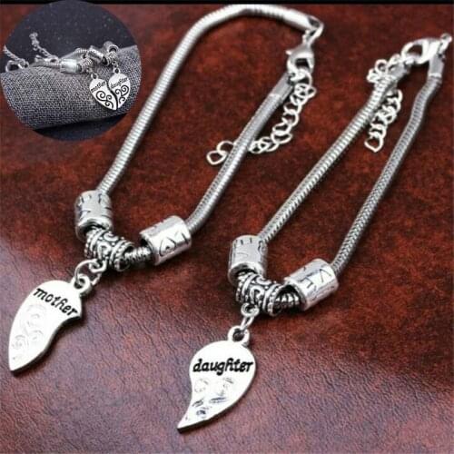 Steel mum bracelets Daughter stainless charm mothers day Mother