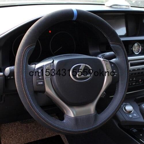 For LEXUS NX300H RX CT200h RC200t 11-17 Custom Hand Sewn Steering Wheel Cover Car Accessories
