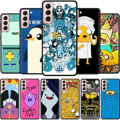 Adventure Time Anime Mobile Phone Case For Samsung Galaxy S20 FE S21 Ultra 5G S10 Plus S8 S9 S10e Black Soft TPU Cover Coque