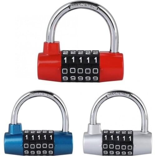 Zinc alloy 5 Digit Code Lock Padlock U-shaped Suitcase Door Combination Lock