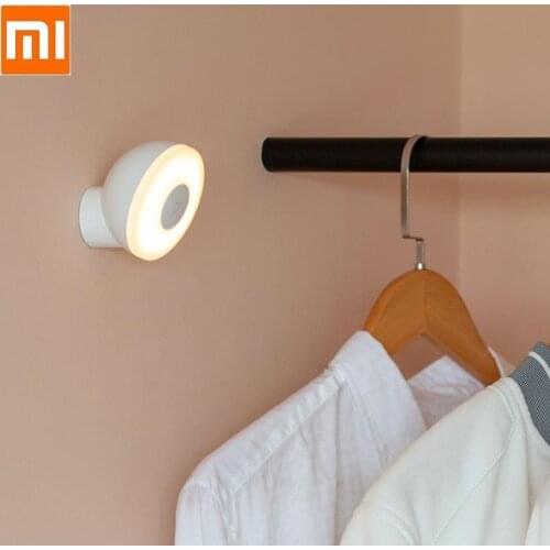 Xiaomi Mijia Led Induction Night Light 2 Lamp Adjustable Brightness Infrared Smart sensor 360 Rotating Adjustable Magnetic base