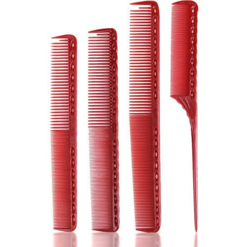 Red Anti-static Hairdressing Comb Detangling Platic Straightening Comb Barber Hair Different Design Combs DIY Home