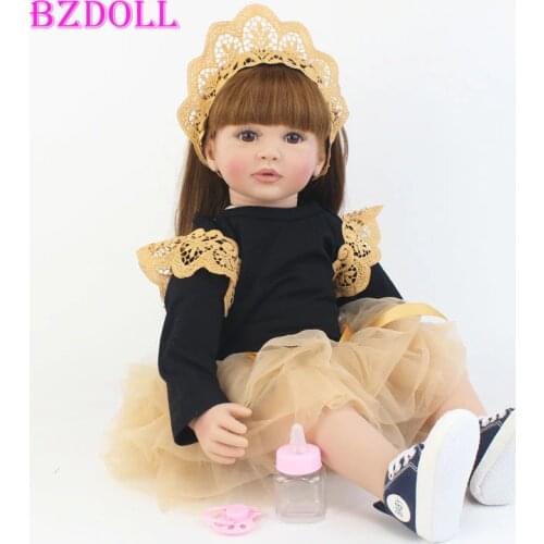 Special Offer 60cm Reborn Toddler Doll Toy For Girl Silicone Vinyl Limbs Princess Babies Alive Bebe Kid Birthday Gift