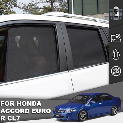 Magnetic Car Sunshade Front Windshield Door Mesh Frame Curtain For Honda Accord Euro R CL7 Reflective Side Window Sun Shade Net