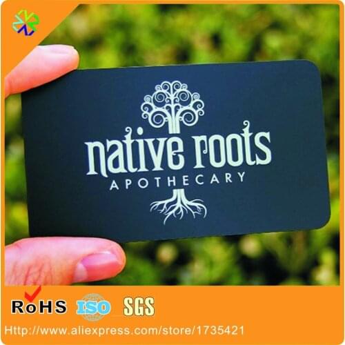 Matte black business membership metal cards