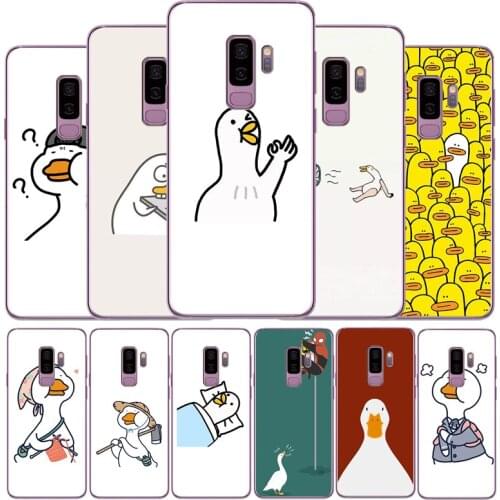 Cute cartoon duck anima phone case For Samsung S7 S8 S9 S10 S20 EDGE Plus Lite note8 note9 note10 soft Back Cover Silicone