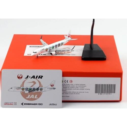 Diecast 1/400 Scale Airplane Model Japan Airlines J-Air Emb-190 JA254J Classic Collectible Static Display Toys for Boys Boxed