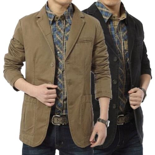 2018 New Fashion Men casual blazer long sleeves turn down collar single breasted jacket coat pure cotton outfit tops comfortable