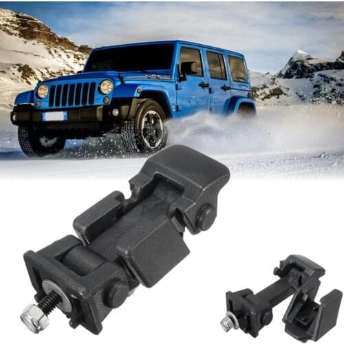 New 1 Set Black Hood Lock Bracket Latches Buckle Holder For Jeep /Wrangler 2007-2016