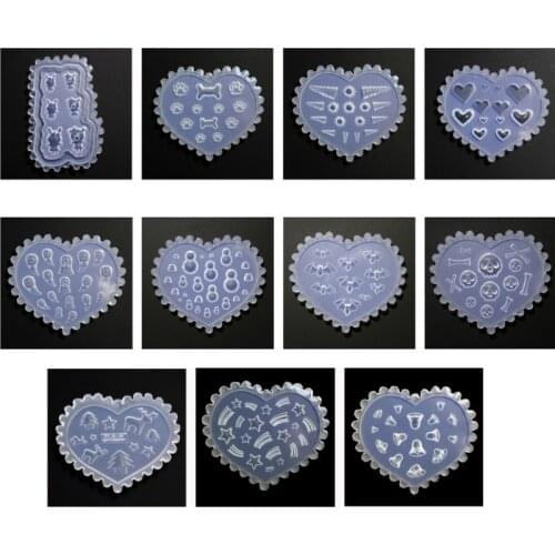 NEW 1pcs 3D Nail Mold Silicone Nail Art Decoration Flower Sakura Heart Star Shell Crystal DIY Template Manicure Tools
