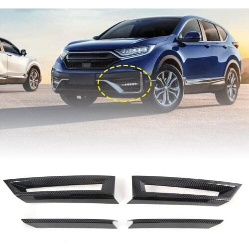 For Honda CR-V CRV LX 2021+ Carbon Fiber Front Fog Light Lamp Cover Molding Trim